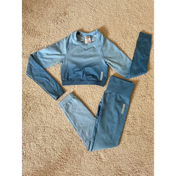 Gymshark ombre blue workout set, size XS - Picture 3 of 6